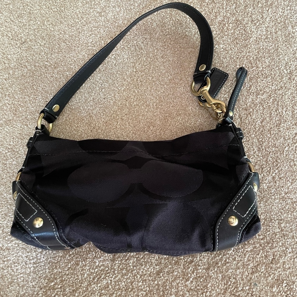 Coach purse canvas leather